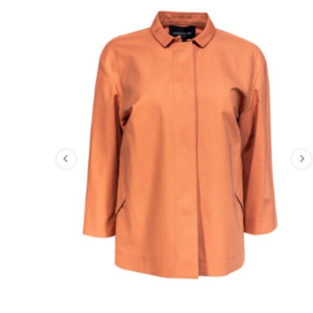 Lafayette 148 - Sienna Colored 3/4 Sleeve Boxy Jacket Sz Small - Picture 1 of 8